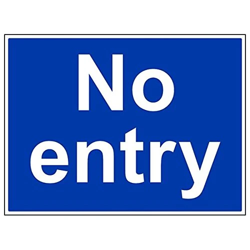 Vsafety 43063BR-R'No Entry' Sign, Landscape, 600 mm x 450 mm (Pack of 3)