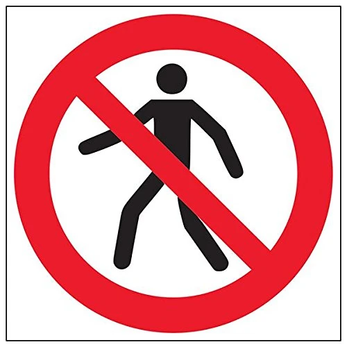 V Safety 51002BG-R'No Entry Logo' Sign, Square, 400 mm x 400 mm (Pack of 3)