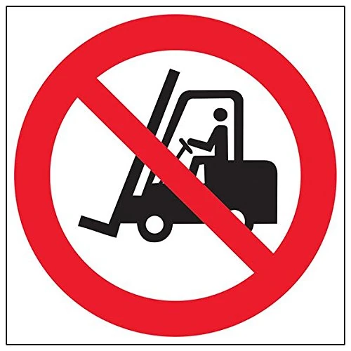 V Safety 51019BG-R'No Fork Lifts Logo' Sign, Square, 400 mm x 400 mm (Pack of 3)