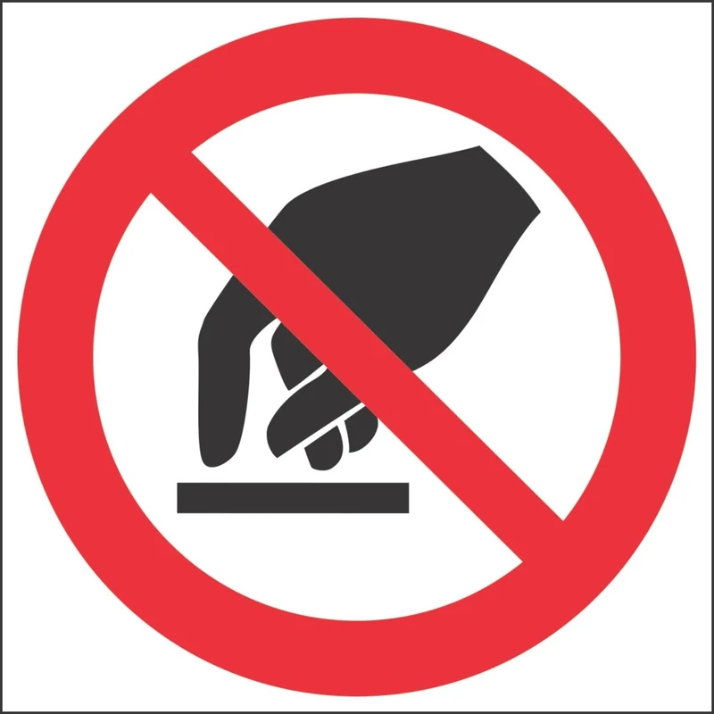 V Safety 51018BG-R'Do Not Touch Logo' Sign, Square, 400 mm x 400 mm (Pack of 3)