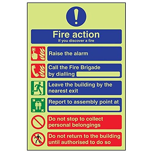 V Safety 13024BP-G'Fire Extinguisher' Sign, Landscape, 600 mm x 200 mm (Pack of 3)