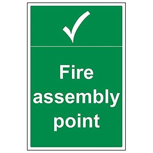 V Safety 17013BH-R'Fire Assembly Point With Tick' Sign, Portrait, 400 mm x 600 mm (Pack of 3)