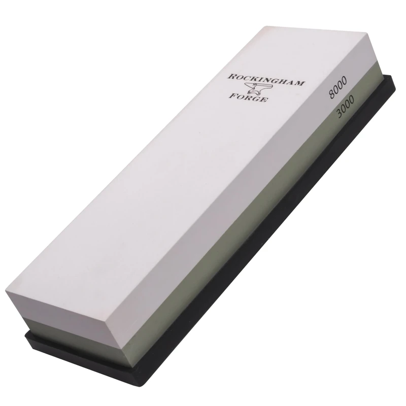 Rockingham Forge SUPERSHARP PRO Combination Whetstone 2-in-1 Fine/Superfine 3000/8000 Grit - Professional Knife Sharpening Two Stones in One with Non-Slip Base - Knife Sharpener for Kitchen Knives
