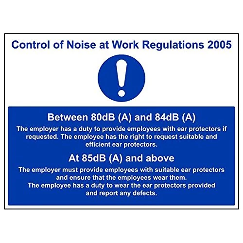 V Safety 41023BR-R'Control Of Noise At Work Regulations 2005' Sign, 600 mm x 450 mm (Pack of 3)