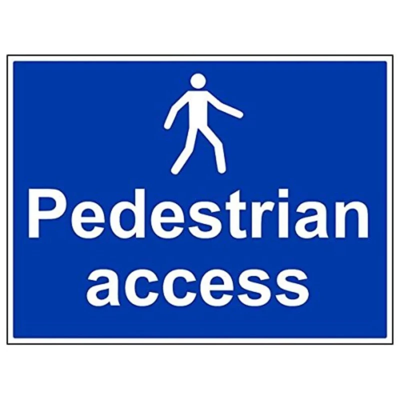 Vsafety 43047BR-R'Pedestrian Access' Sign, Landscape, 600 mm x 450 mm (Pack of 3)