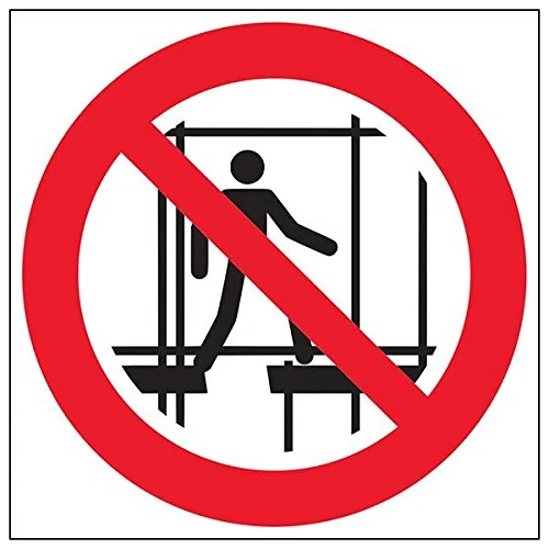 V Safety 51003BG-R'Keep Off Scaffolding Logo' Sign, Square, 400 mm x 400 mm (Pack of 3)