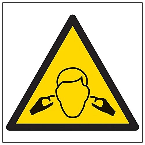 Vsafety 61012BG-R'Warning Noise Logo' Sign, Square, 400 mm x 400 mm (Pack of 3)