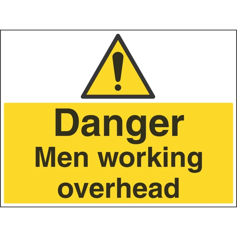 V Safety 67004BR-R'Danger Men Working Overhead' Sign, Landscape, 600 mm x 450 mm (Pack of 3)