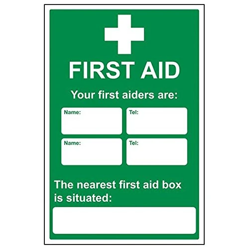 V Safety 31029BH-R'First Aid/First Aiders/Location' Sign, 400 mm x 600 mm (Pack of 3)