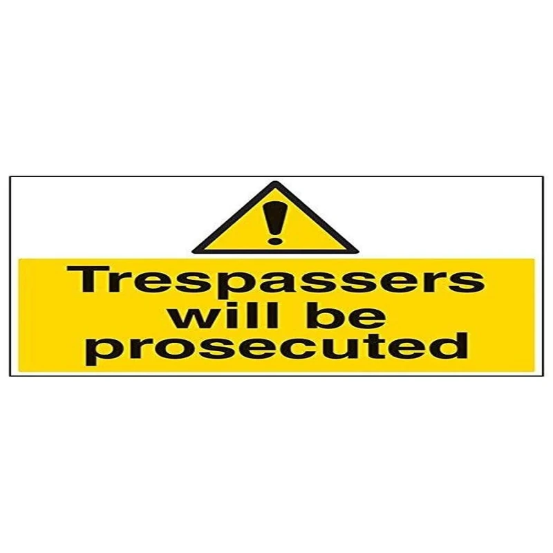 Vsafety 67034BR-R'Trespassers Will Be Prosecuted' Sign, 600 mm x 450 mm (Pack of 3)