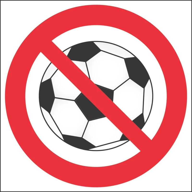 V Safety 51015BG-R'No Ball Games Logo' Sign, Square, 400 mm x 400 mm (Pack of 3)