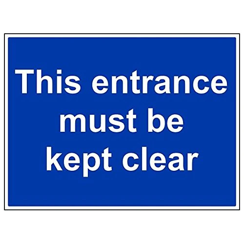 V Safety 43056BR-R'This Entrance Must Be Kept Clear' Sign, 600 mm x 450 mm (Pack of 3)