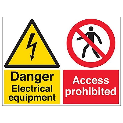 V Safety 67056BR-R "Danger Electrical Equipment/Access…" Sign, 600 mm x 450 mm (Pack of 3)