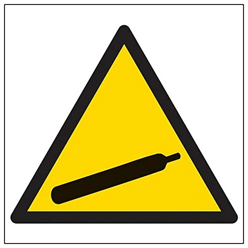 V Safety 61015BG-R'Warning Compressed Gas Logo' Sign, Square, 400 mm x 400 mm (Pack of 3)