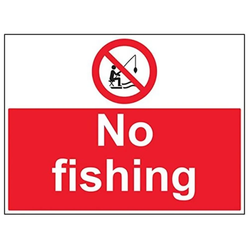 Vsafety 58018BR-R'No Fishing' Sign, Landscape, 600 mm x 450 mm (Pack of 3)
