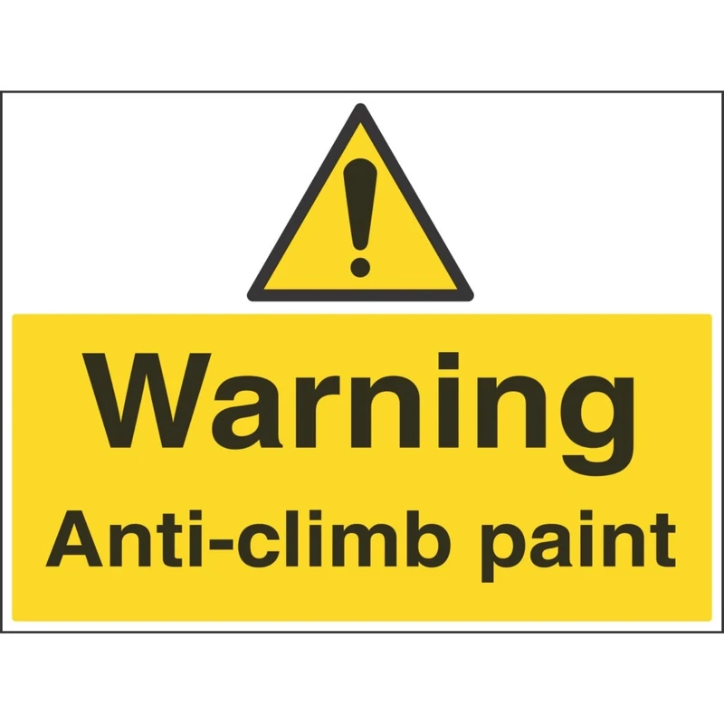 V Safety 63039BR-R'Warning Anti-Climb Paint' Sign, Landscape, 600 mm x 450 mm (Pack of 3)