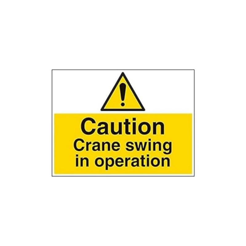 Vsafety 67031BR-R'Caution Crane Swing In Operation' Sign, 600 mm x 450 mm (Pack of 3)