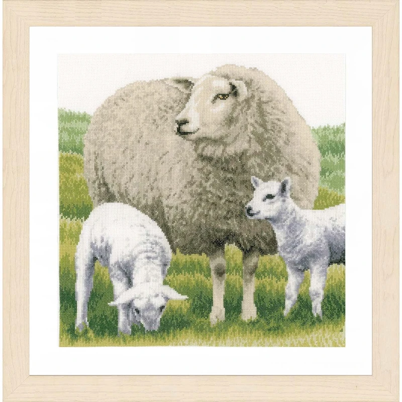 Lanarte Counted Cross Stitch Kit: Sheep (Evenweave), Cotton, NA, 35 x 35cm
