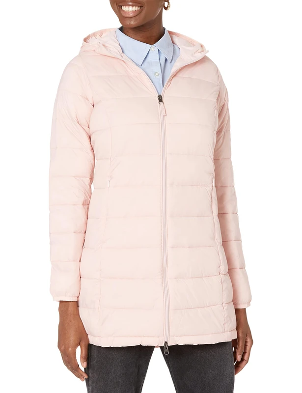 Amazon Essentials Women's Lightweight Water-Resistant Packable Hooded Puffer Coat (Available in Plus Size), Rose, S