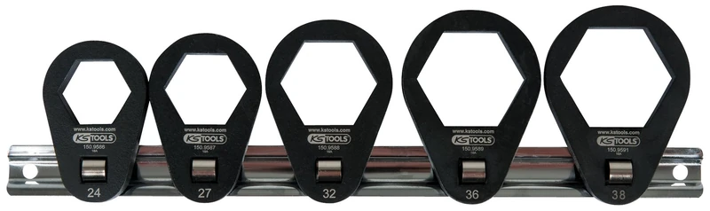 'KS Tools 150.9585 Filter Housing, 3/8 Öldienstschlüssel Kit Flat Lids, 5-Piece - Image 1