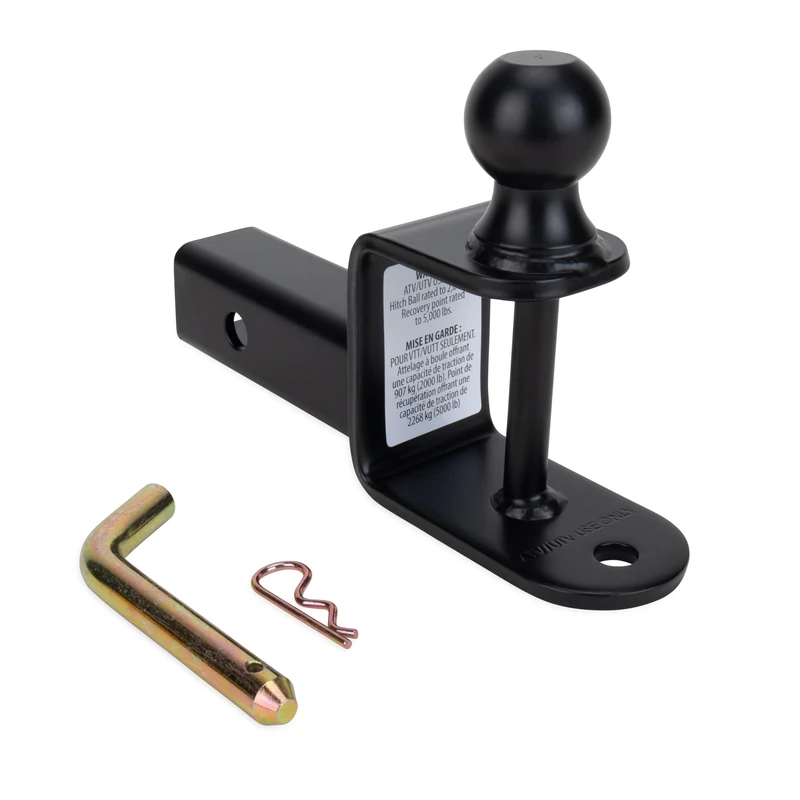 BLACK BOAR ATV/UTV Mount with Hitch Ball and Winch Strap Loop (2' Ball 2' Shank) (66025)