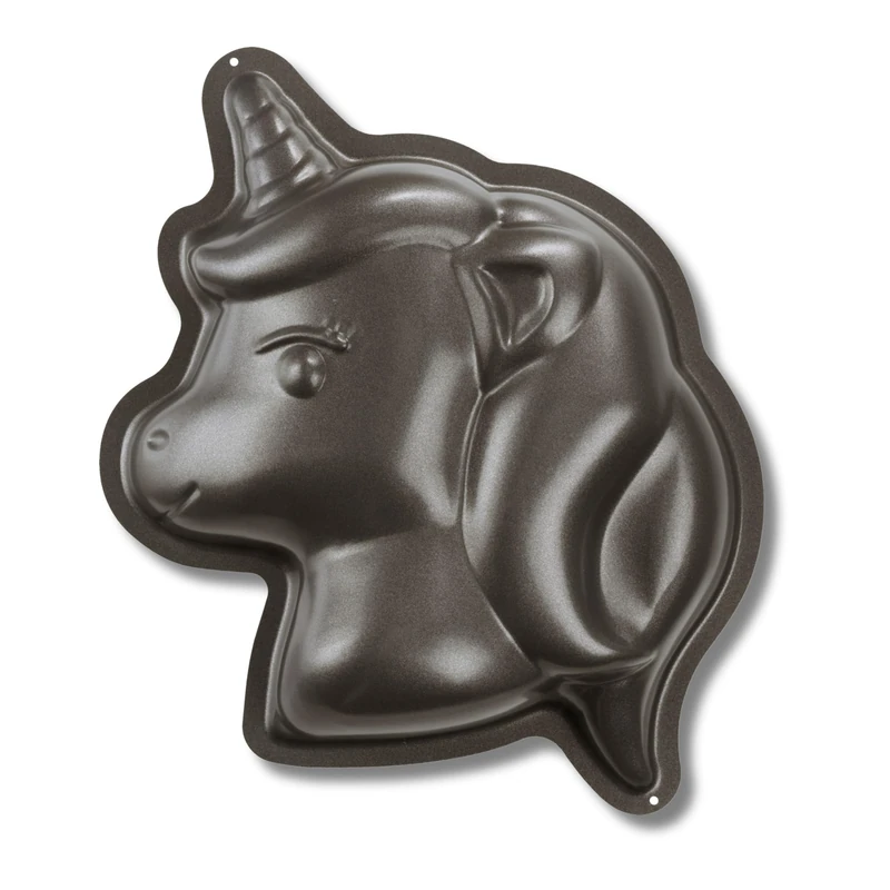 RBV Birkmann, 214156 Unicorn 21 cm x 23 cm with Non-Stick Coating Design Baking Mould Steel Black - Image 1