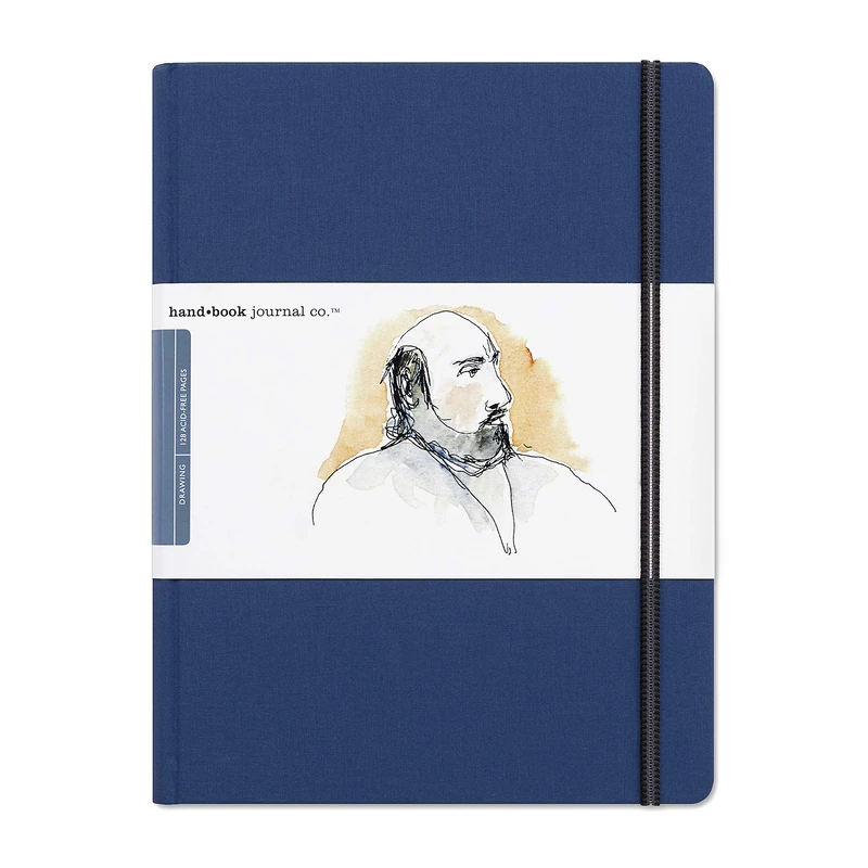 Speedball Drawing Journal Book 10.5 x 8.25 Large Portrait Ultrmarine Blue, Art Sketch Paper For Pen, Ink, Pencil, Markers, For Adult, Kid