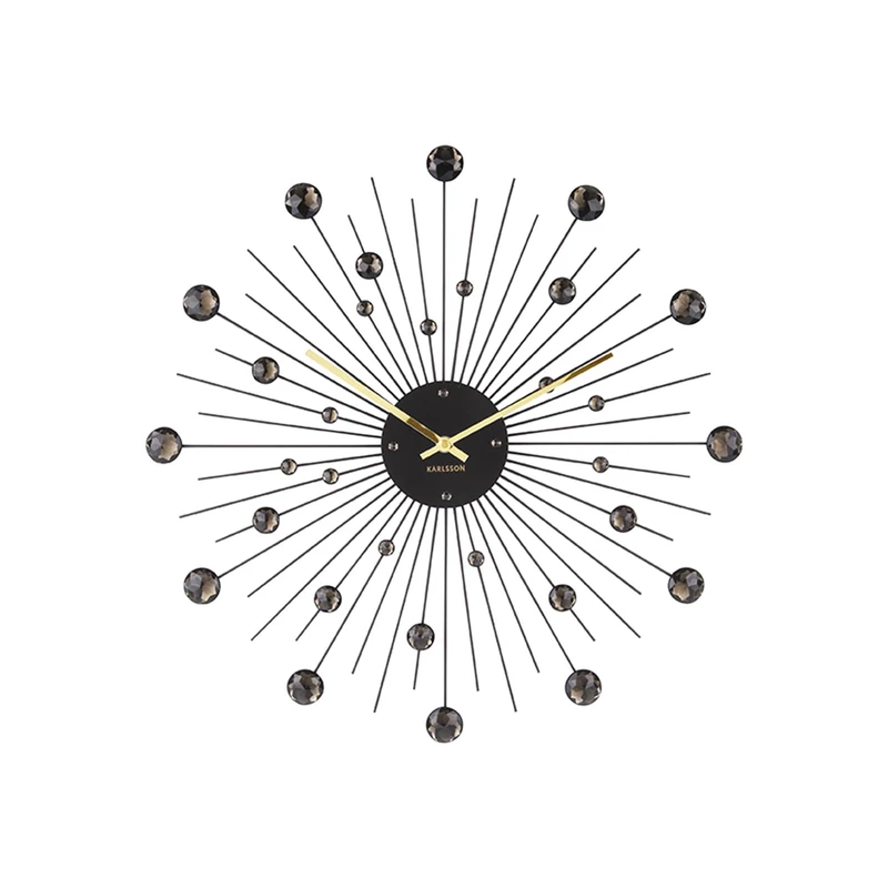 Karlsson Sunburst wall clock Ø 50 cm Crystal Black