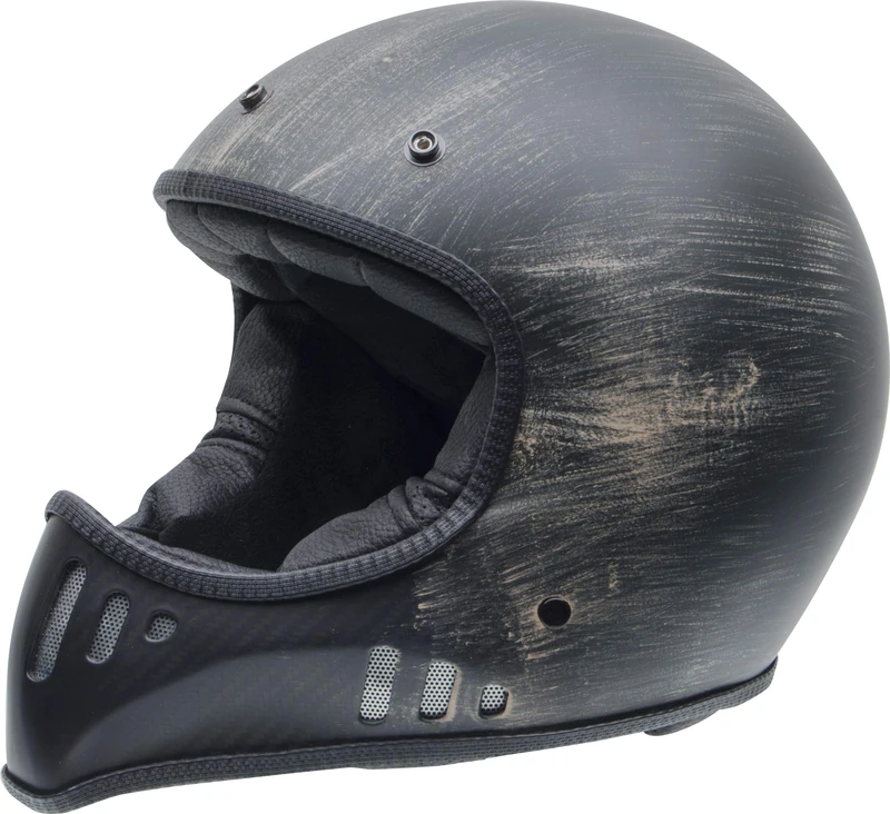 NZI Mad Carbon Motorbike Helmet, Matte Black Oxyd, Size Small
