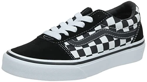 Vans Unisex Kids Ward Suede/Canvas Sneaker, Black Checker Black True White Pvj, 11 UK