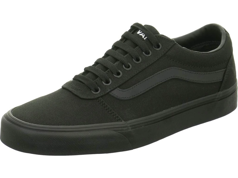 Mens Vans Size 5.5, Ward Sneaker Black Canvas Lace Up Shoes, Low Top Men's Trainers, Lightweight Sports Shoes by Vans Active Wear Range (5.5 UK)