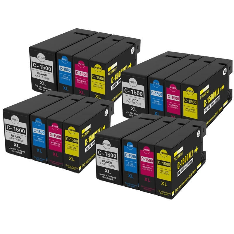 Go Inks 4 Set of 4 Ink Cartridges to replace Canon PGI-1500XL Compatible/non-OEM for PIXMA Printers (16 Inks)