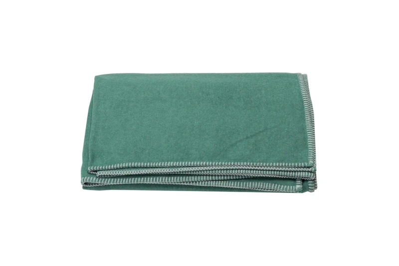 David Fussenegger Cotton Blanket 140 x 200 cm Cuddly Blanket with Decorative Stitch Soft Bottle Green