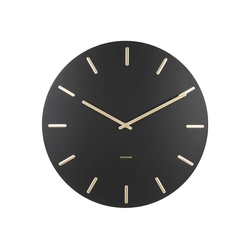 Karlsson Wall clock Charm Steel Black with gold 45x3.5cm,One Size