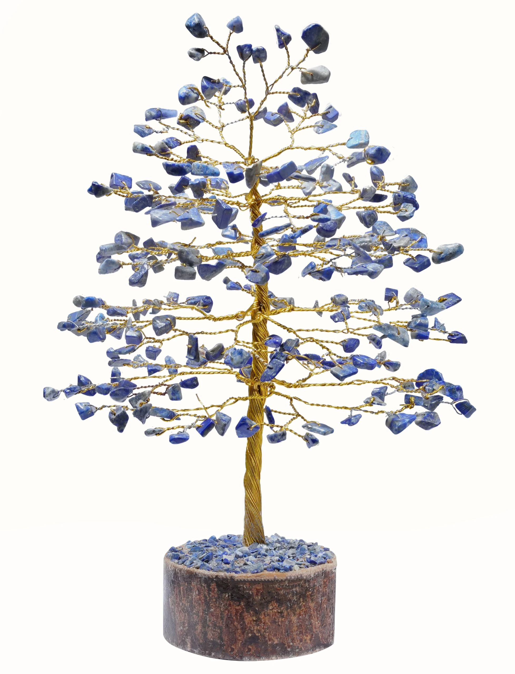 "Lapis Lazuli Healing Crystals Tree Bonsai Desk Decor for Women Blue Room Decor Spiritual Gift Meditation Crystals Home office decor cute housewarming gifts for Mum Men Dad Birthday Him - 10"""