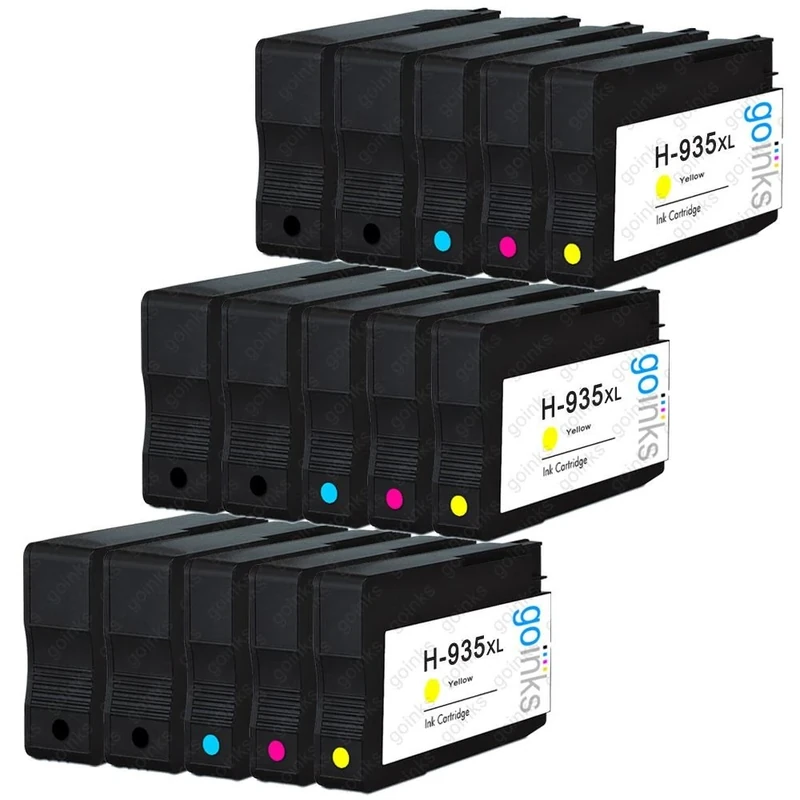 Go Inks 3 Set of 4 + Extra Black Ink Cartridges to replace HP 934 & 935 (XL Capacity) Compatible/non-OEM for HP Photosmart Printers (15 Inks)