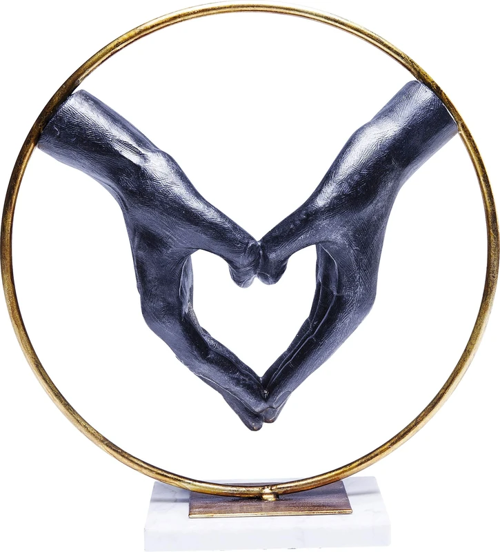 Kare Design Decorative object Elements Heart Hand, Black, 33x31x10 cm, Decorative figurine, Design, Home decor, Modern, Home design, Interior, Decoration, Home trend, Gift, Table decor, Living room