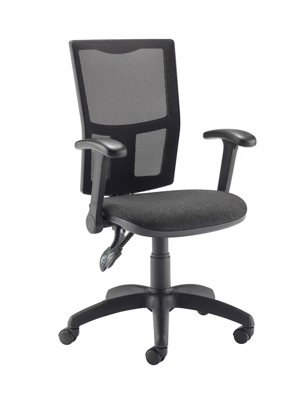 Office Hippo Mesh Back Desk Chair, Ergonomic Home & Office Chair With Height Adjustable Seat & Flip Up Arms, Lumbar Support For Extra Comfort, Daily Use Computer Chair - Charcoal