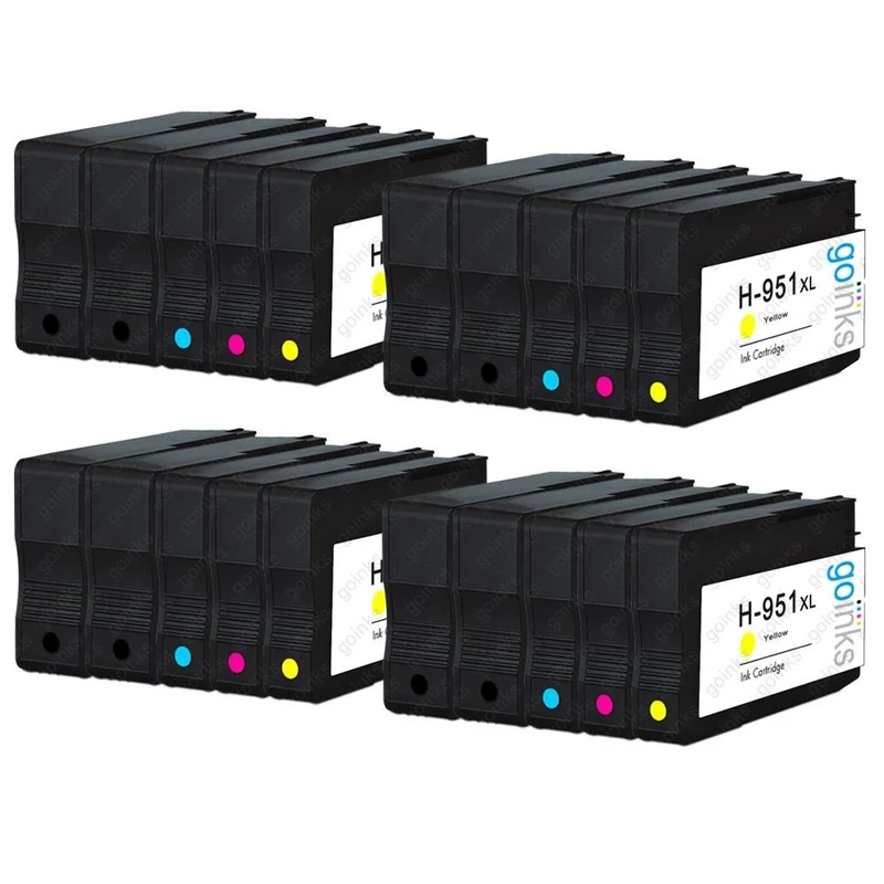 Go Inks 4 Set of 4 + Extra Black Ink Cartridges to replace HP 950 & 951 (XL Capacity) Compatible/non-OEM for HP Photosmart Printers (20 Inks)