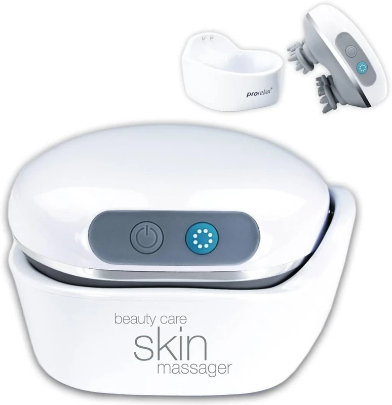prorelax PRESTIGE BeautyCare Skin massager | 4 rotating massage heads | Vibration function | Cordless with rechargeable battery | Waterproof | Timer | Light and compact