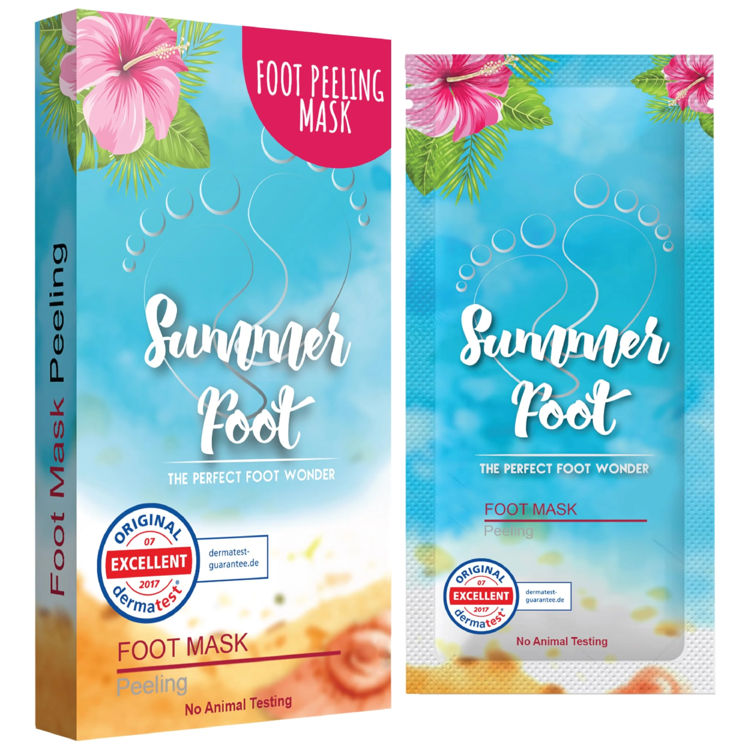 Summer Foot - Foot Peel Mask (1 Pair) - Dermatologically Tested in Germany - Exfoliating Foot Peel Mask for Soft Feet with Natural Extracts - Women mask