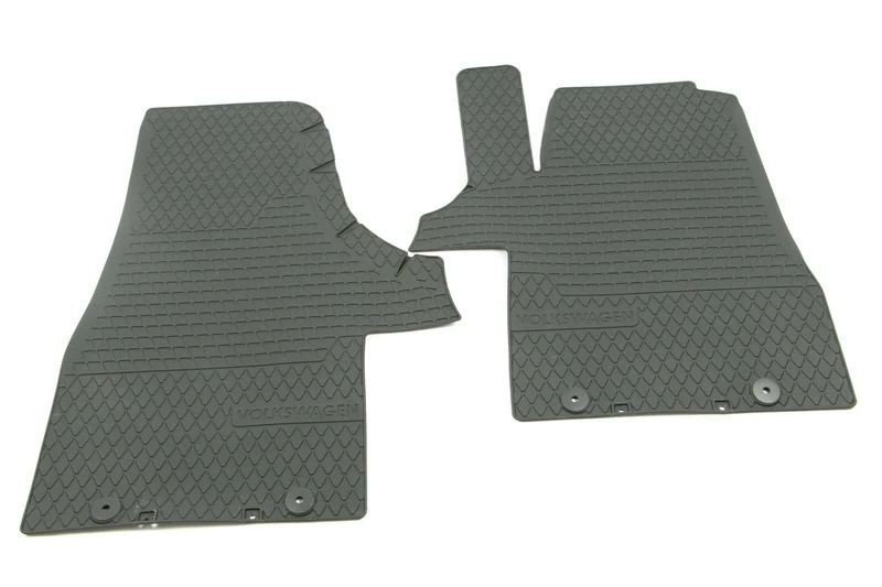 Volkswagen 7H1061502B82V All-Weather Mats 2 x Rubber Mats Front Original T5/T6 Rubber Floor Mats Black with Lettering