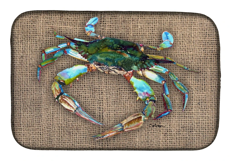 Caroline's Treasures 8731DDM Crab Dish Drying Mat, 14 x 21, Multicolor