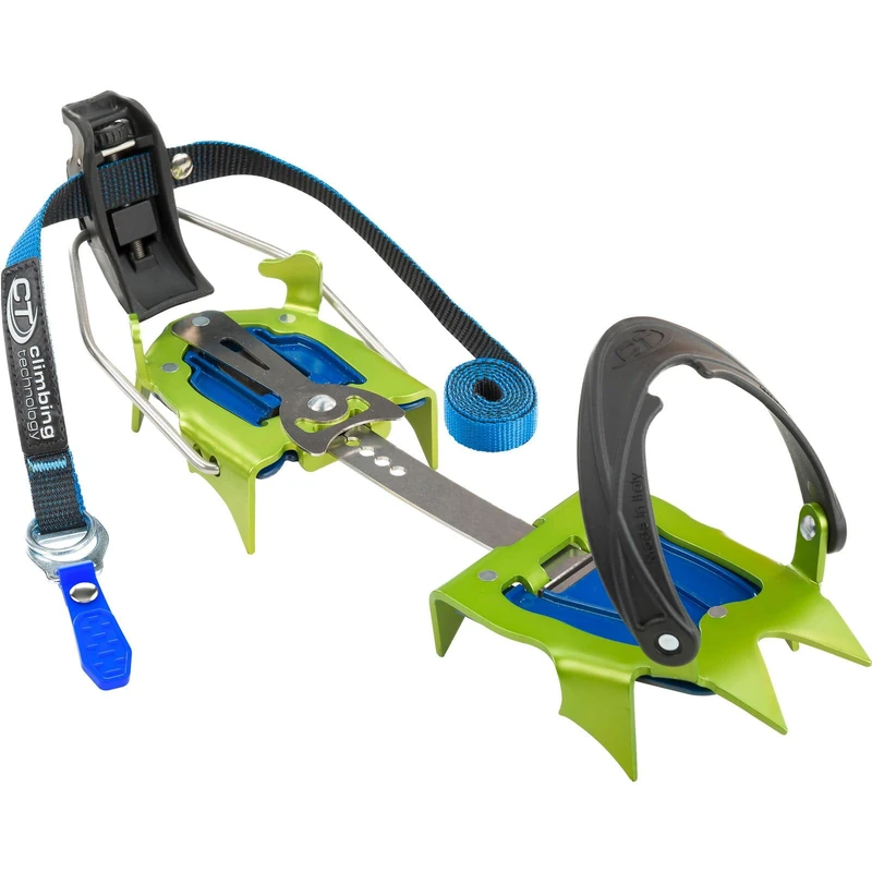 Climbing Technology Snow Flex Semiautomatic Unisex Crampon - Adult, Green, Adjustable Size