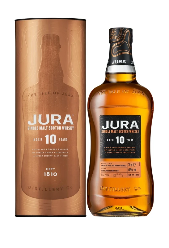 Jura 10 Year Old Single Malt Scotch Whisky 70 cl | Fruity and Balanced 40% vol | More than a Whisky, made by a Scottish Island Community | A Sweet, Smooth Single Malt