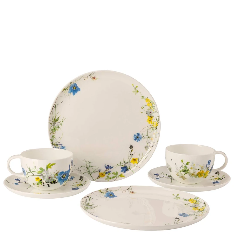 Rosenthal Brillance Fleurs des Alpes Set of 6 with Combination Cups and Coupe Plates