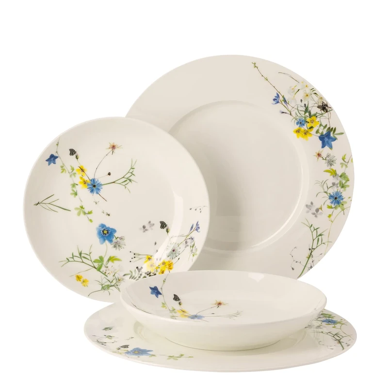 Rosenthal Brillance Fleurs des Alpes Set of 4 with Flag and Coupe Plate