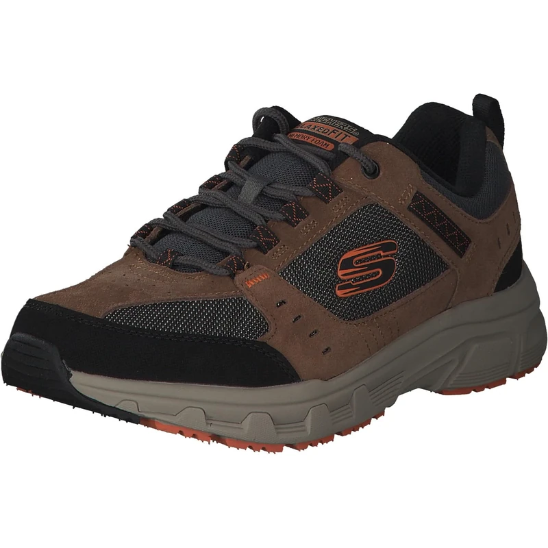 Skechers Men's 51893 Trekking Shoes, Brown Leather Pu Mesh Black Trim, 7 UK