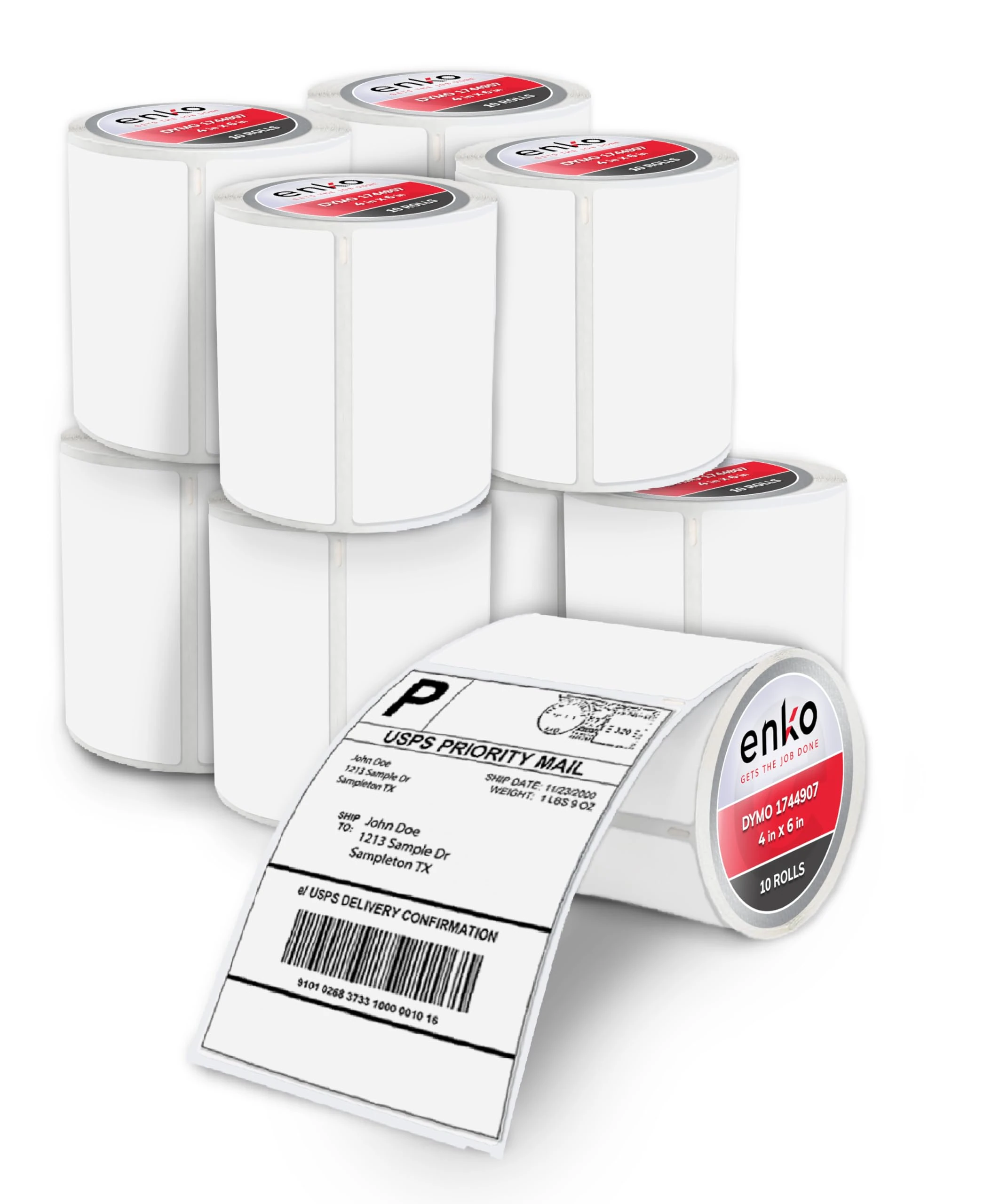 [10 Rolls, 2200 Labels] Direct Thermal Address & Shipping Labels Compatible with Zebra and Dymo 1744907 (4 x 6") for UPS, USPS, FedEx