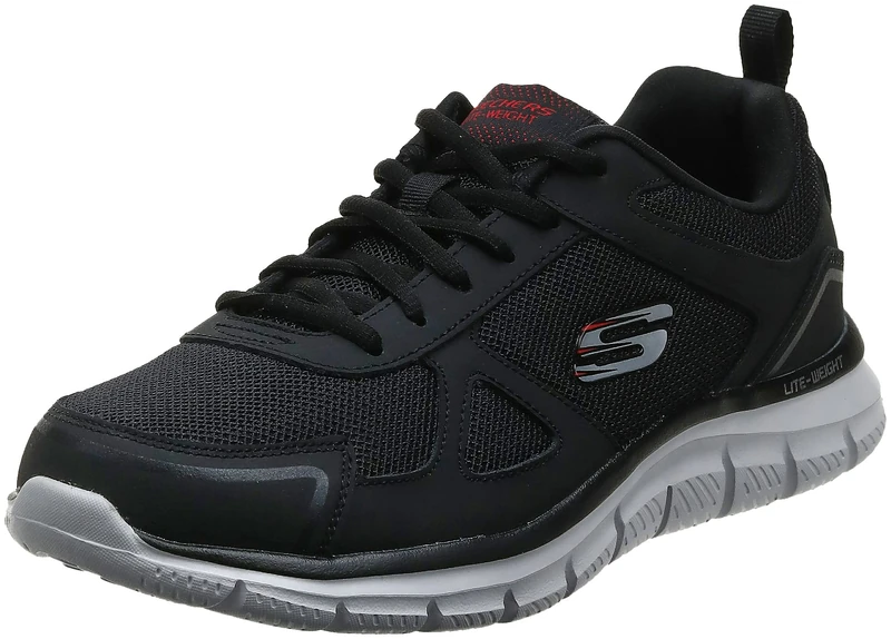 Skechers Men's Track Running Shoes, Black Red, 12 UK